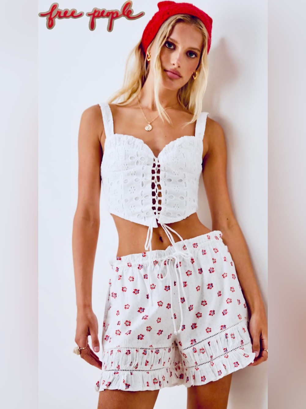 NWT Free People Cambridge Printed Pull-On Shorts Small Boho floral